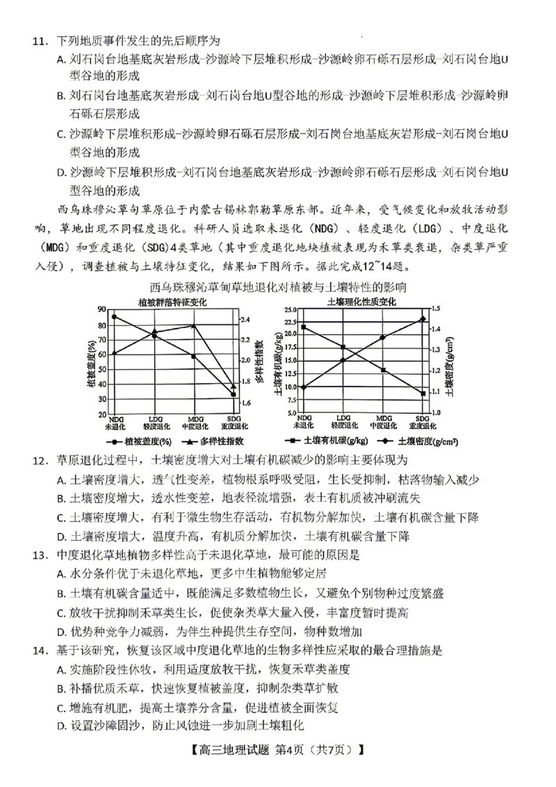 地理试题卷湖南天壹名校联盟2026届高三年级3月质量检测(3.30-3.31)_2024-2026高三（6-6月题库）_2026年04月高三试卷_2604012026届湖南天壹名校联盟高三下学期3月质检（全科）