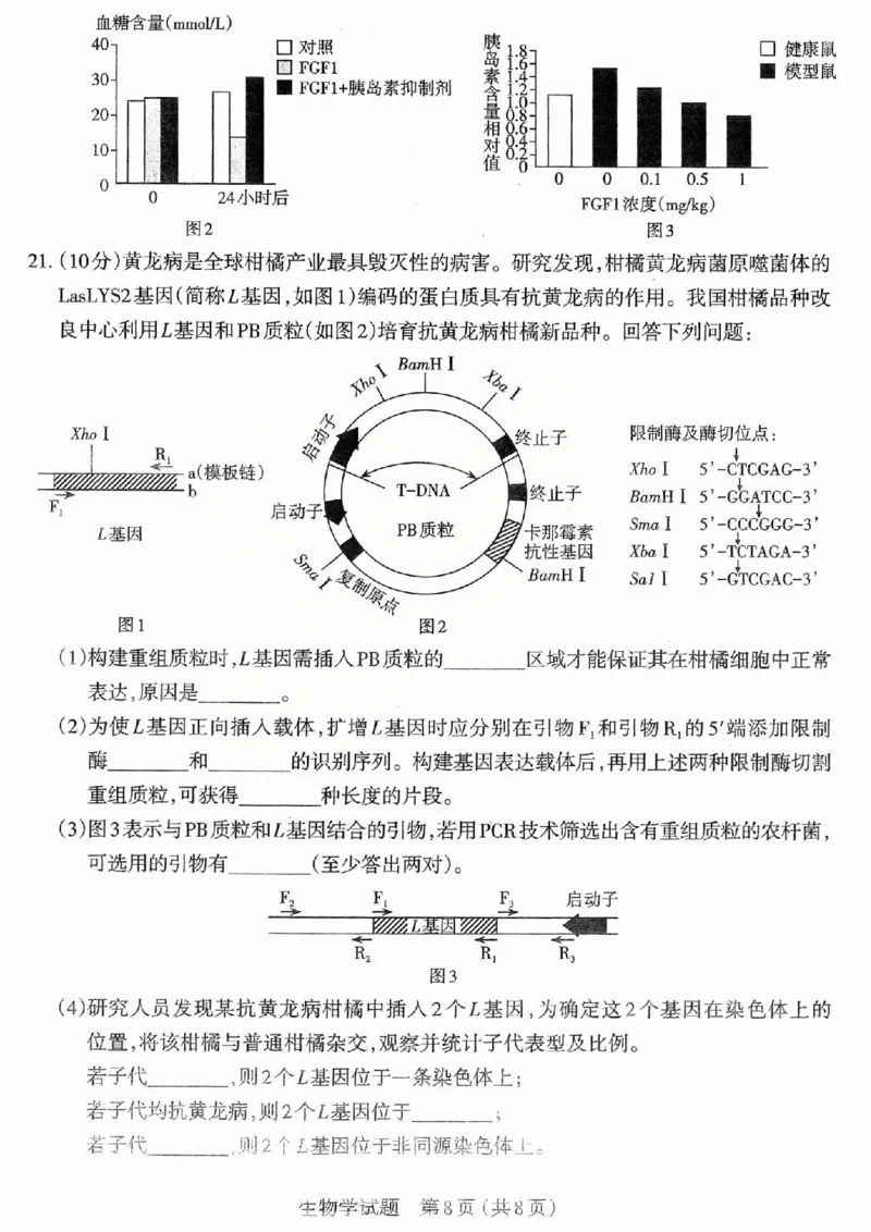 生物试题卷-2026太原高考一模生物卷_2024-2026高三（6-6月题库）_2026年03月高三试卷_260328山西省太原市2026届高三年级模拟考试（一）（全科）_2026太原高考一模生物