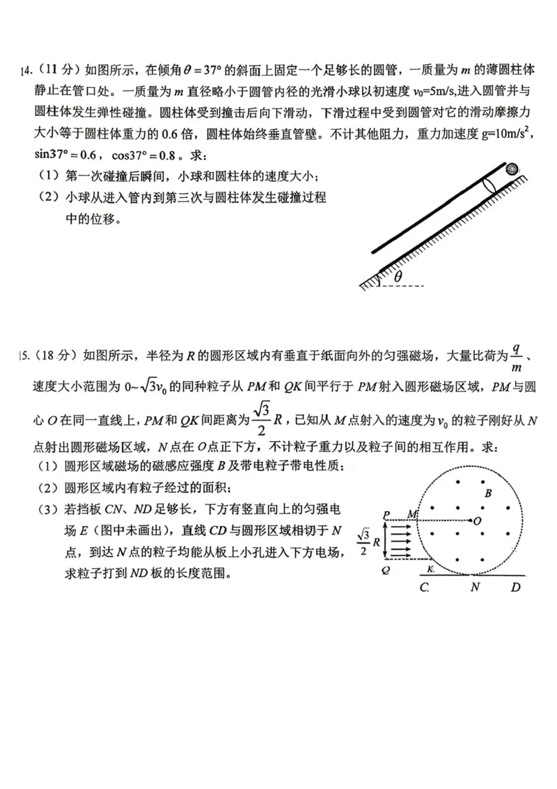 物理试题卷_2024-2026高三（6-6月题库）_2026年04月高三试卷_260423江西省萍乡市2026年萍乡市高三年级第二次模拟考试(全科）_萍乡市2025-2026学年度高三二模考试物理