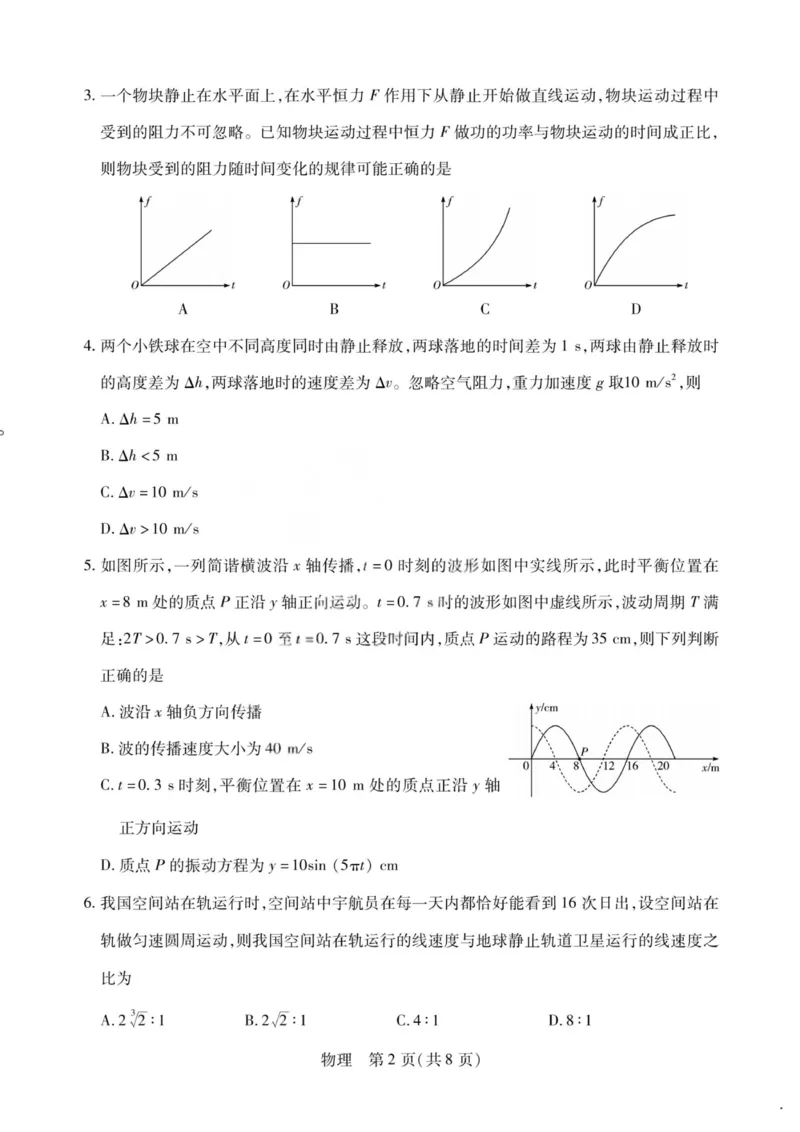 物理试题-2026山西高三小高考五(素质评价)_2024-2026高三（6-6月题库）_2026年04月高三试卷_260413山西2026届高三天一小高考五(素质评价)（全科）_物理