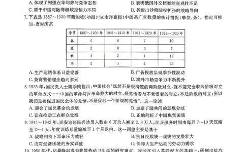 九师联盟2025-2026学年高三下学期4月27历史_2024-2026高三（6-6月题库）_2026年04月高三试卷_260429九师联盟2025-2026学年高三下学期4月27-28联考（全科）