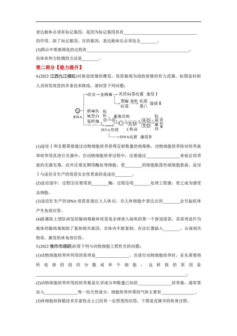 夯基提能练37细胞工程-备战2023高考生物一轮复习夯基提能练（全国通用）（解析版）_通用版（老高考）复习资料_2023年复习资料_一轮复习