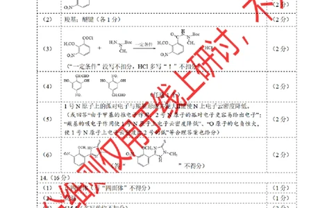 化学评分细则_2024-2026高三（6-6月题库）_2026年02月高三试卷_260203福建省泉州市2026届普通高中毕业班质量监测（二）（全科）_泉州市2026届高中毕业班质量监测（二）化学