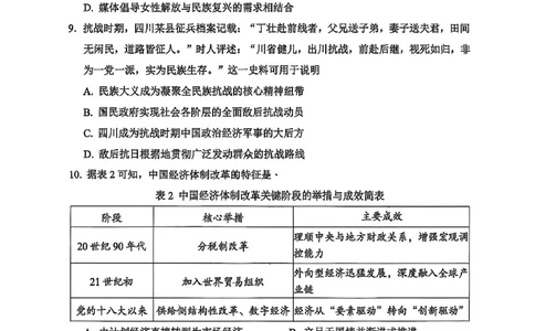 广元市高2026届第二次高考适应性检测历史_2024-2026高三（6-6月题库）_2026年04月高三试卷_260403四川省广元市高2026届第二次高考适应性检测（全科）