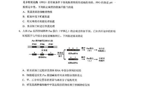 生物_长春市2026届高三质量监测(二)_2024-2026高三（6-6月题库）_2026年04月高三试卷_260410吉林省长春市2026届高三质量监测（二）长春二模（全科）