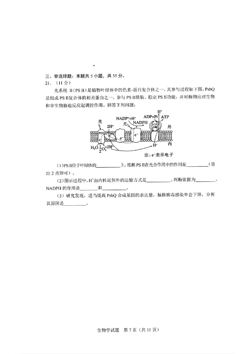生物_长春市2026届高三质量监测(二)_2024-2026高三（6-6月题库）_2026年04月高三试卷_260410吉林省长春市2026届高三质量监测（二）长春二模（全科）