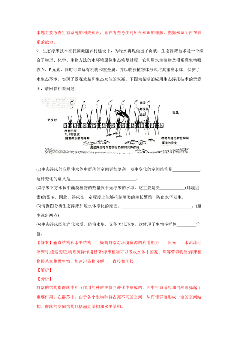 易错点17生态系统的稳定性和保护-2021年高考生物一轮复习易错题（教师版含解析）_新高考复习资料_2023年新高考复习资料_一轮复习_2023年新高考大一轮复习讲义