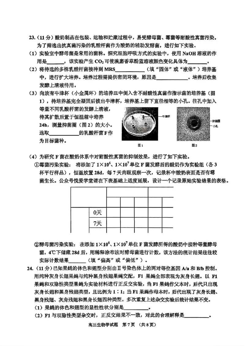 生物-2026届吉林地区2025-2026高三下第三次调研测试(吉林三调)_2024-2026高三（6-6月题库）_2026年04月高三试卷_2604032026届吉林地区2025-2026高三下第三次调研测试(吉林三调)（全科）