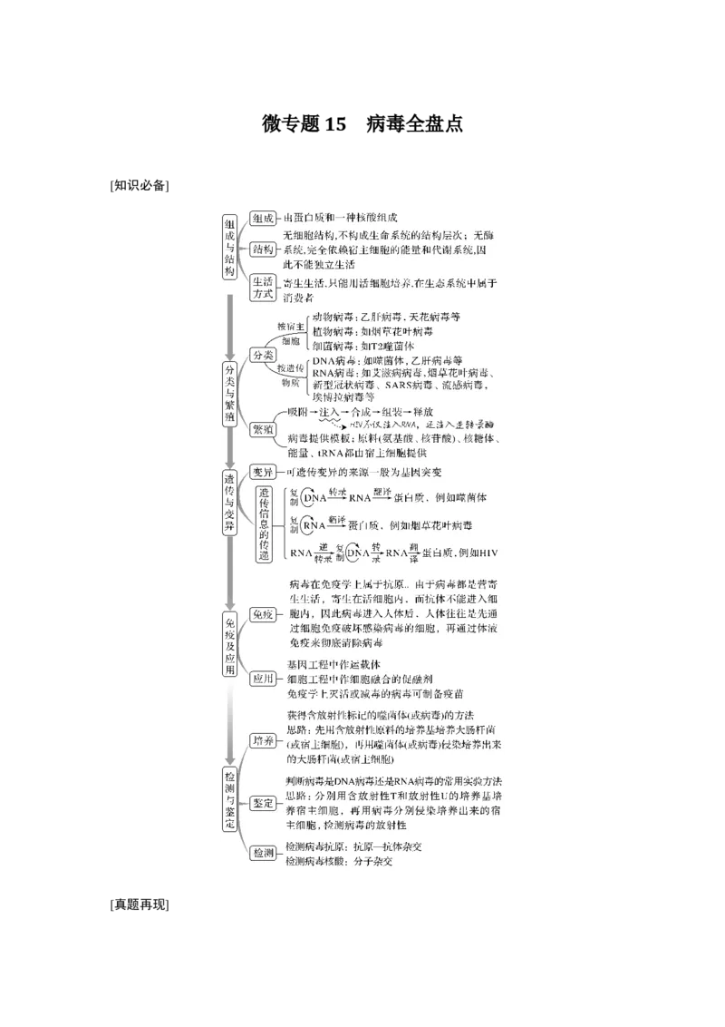 微专题15　病毒全盘点_新高考复习资料_2023年新高考复习资料_一轮复习_2023年新高考大一轮复习讲义_2023年高考生物一轮复习讲义（新人教新高考）_赠补充习题_第八单元稳态与调节