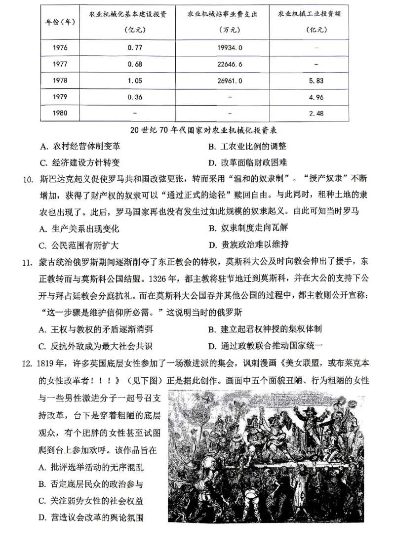 重庆九龙坡等区高2026届学业质量调研抽测历史_2024-2026高三（6-6月题库）_2026年04月高三试卷_260419重庆九龙坡等区高2026届学业质量调研抽测（第二次）（全科）