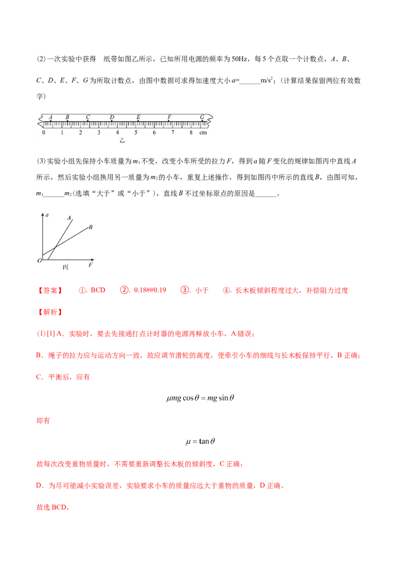 专题17力学实验-2022年高考真题和模拟题物理分专题训练（教师版含解析）_04高考物理_2024年新高考资料_1.2024一轮复习_赠2022年高考物理真题与模拟题分类训练