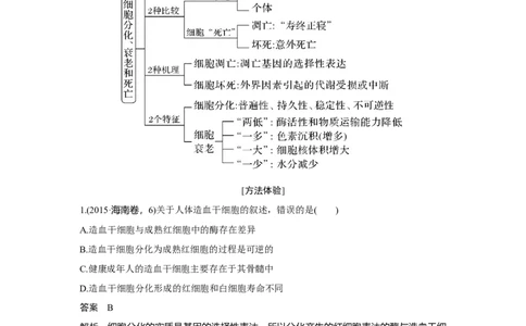 热点微练14　细胞分化、衰老、死亡与人体健康_新高考复习资料_2023年新高考复习资料_一轮复习_2023年新高考大一轮复习讲义_2023年高考生物一轮复习讲义（新人教新高考）_赠补充习题
