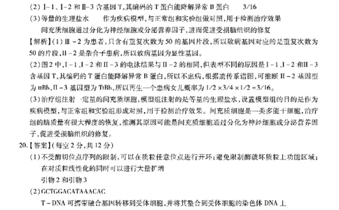 重庆市南开中学高2026届高三第七次质量检测生物答案_2024-2026高三（6-6月题库）_2026年04月高三试卷_260402重庆南开中学高2026届高三下学期3月第七次质量检测（月考七）（全科）