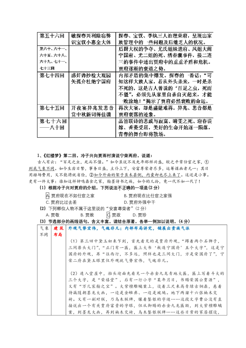 人大附中2024届高三《红楼梦》期末复习_8.❤北京人大附中内部资料_1.人大附中高中语文讲义合集（全）
