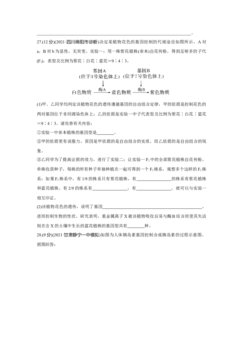 模块检测卷(二)_新高考复习资料_2023年新高考复习资料_一轮复习_2023年新高考大一轮复习讲义_2023年高考生物一轮复习讲义（新人教新高考）_赠补充习题_Word版题库第七~十单元