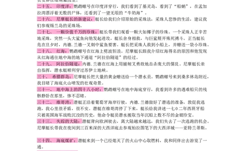 《海底两万里》名著知识要点+课后测试_《初中全科目知识点汇总》_初中语文知识点汇总_初中名著导读知识要点