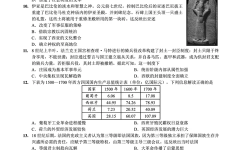 重庆市南开中学高2026届高三第六次质量检测历史_2024-2026高三（6-6月题库）_2026年03月高三试卷_260312重庆市南开中学高2026届高三第六次质量检测（全科）