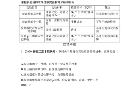 热点微练6有关酶的实验探究_通用版（老高考）复习资料_2023年复习资料_一轮复习_2023年高考生物一轮复习讲义+课件（全国版）_2023年高考生物一轮复习讲义（全国版）_赠补充习题