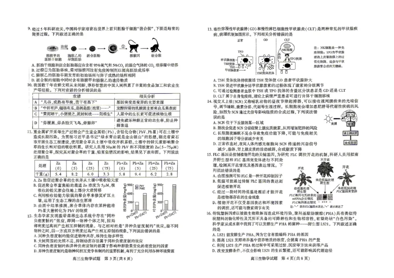 高三（4月）调研模拟考试生物_2024-2026高三（6-6月题库）_2026年04月高三试卷_2604302026届湖北省高三(4月)调研模拟考试（全科）_2026届湖北省高三(4月)调研模拟考试生物