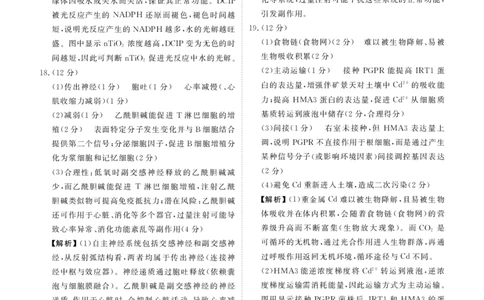 高三3月份生物答案（2026届高三年级3月份学情诊断）_2024-2026高三（6-6月题库）_2026年03月高三试卷_250309衡水金卷2026届高三年级3月份学情诊断（全科）