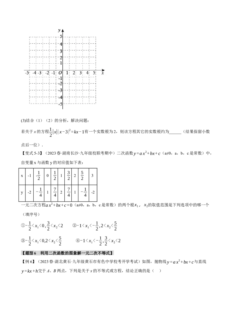 专题22.4二次函数与一元二次方程（八大题型）（举一反三）（人教版）（学生版）_初中数学_九年级数学上册（人教版）_母题专项-U66_2024版