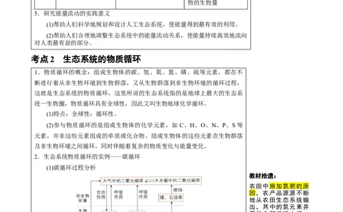 知识清单30生态系统的功能（4大考点+8个易错点）-上好课2025年高考生物一轮复习知识清单_2025年新高考资料_一轮复习_上好课2025年高考生物一轮复习知识清单325572639