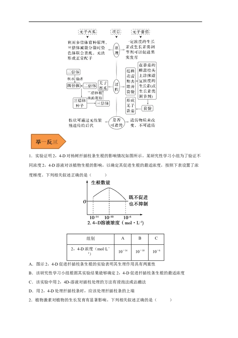 易错点23植物生命活动的调节-备战2023年高考生物考试易错题（新教材新高考）（原卷版）_新高考复习资料_2023年新高考复习资料_专项复习