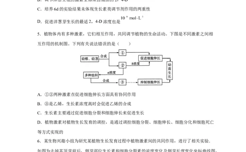 易错点23植物生命活动的调节-备战2023年高考生物考试易错题（新教材新高考）（原卷版）_新高考复习资料_2023年新高考复习资料_专项复习