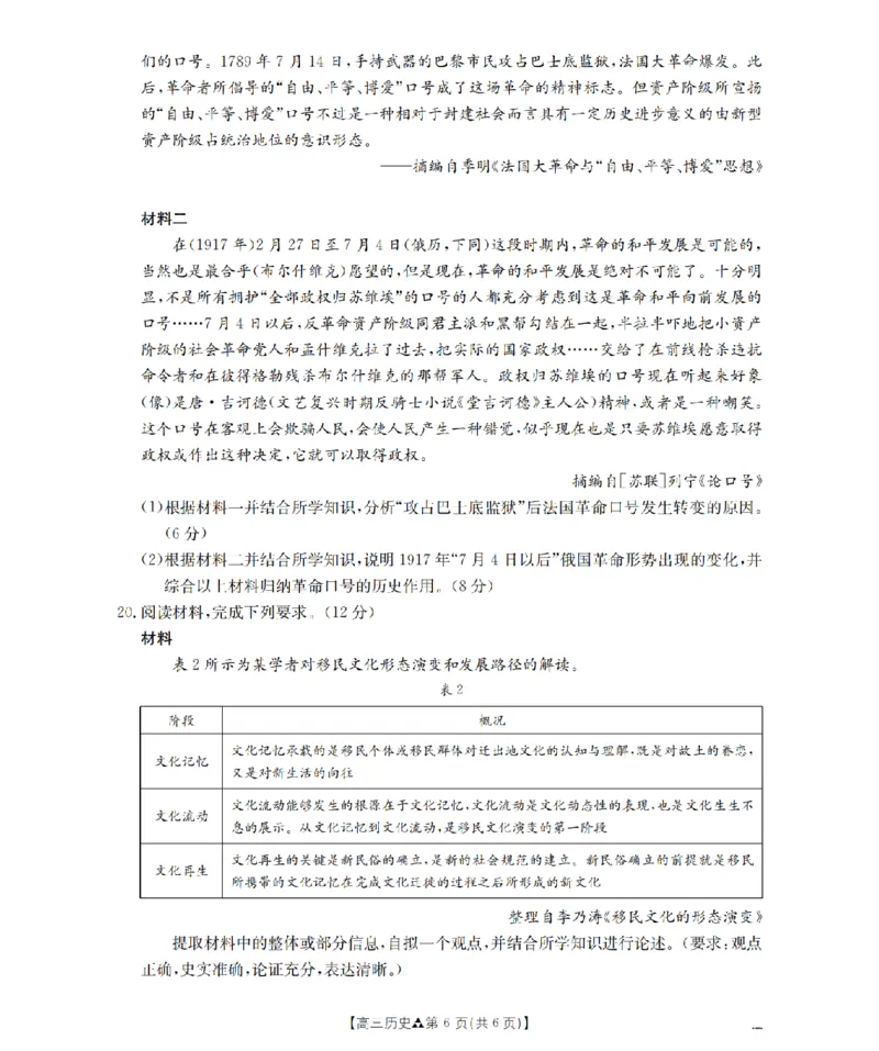 陕西省2026届高三下学期3月联考（26-287C）历史_2024-2026高三（6-6月题库）_2026年03月高三试卷_260318金太阳&middot;陕西省2026届高三下学期3月联考（26-287C）（全科）