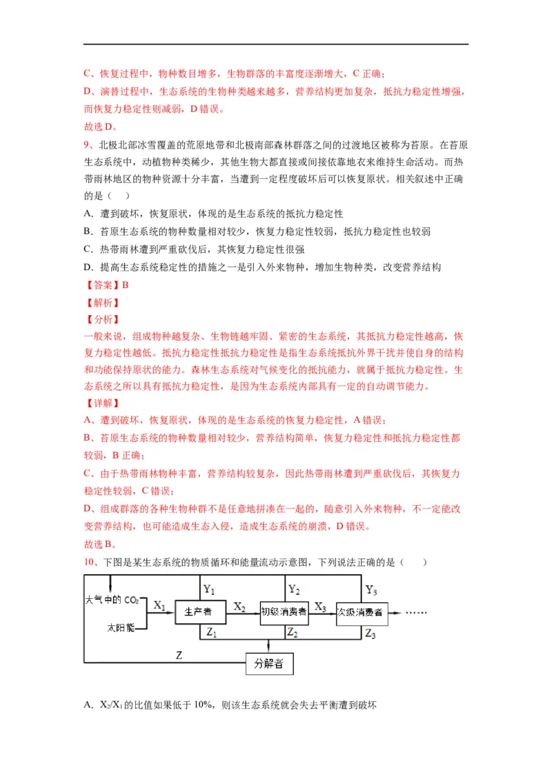 热点04生物与环境的图表总结分析（解析版）_通用版（老高考）复习资料_2023年复习资料_专项复习_2023年高考生物热点&middot;重点&middot;难点专练（全国通用）