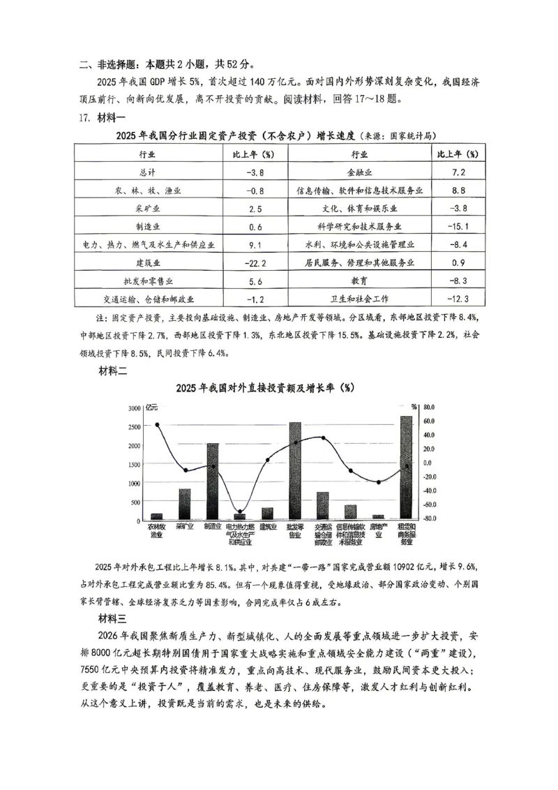 重庆九龙坡等区高2026届学业质量调研抽测政治_2024-2026高三（6-6月题库）_2026年04月高三试卷_260419重庆九龙坡等区高2026届学业质量调研抽测（第二次）（全科）