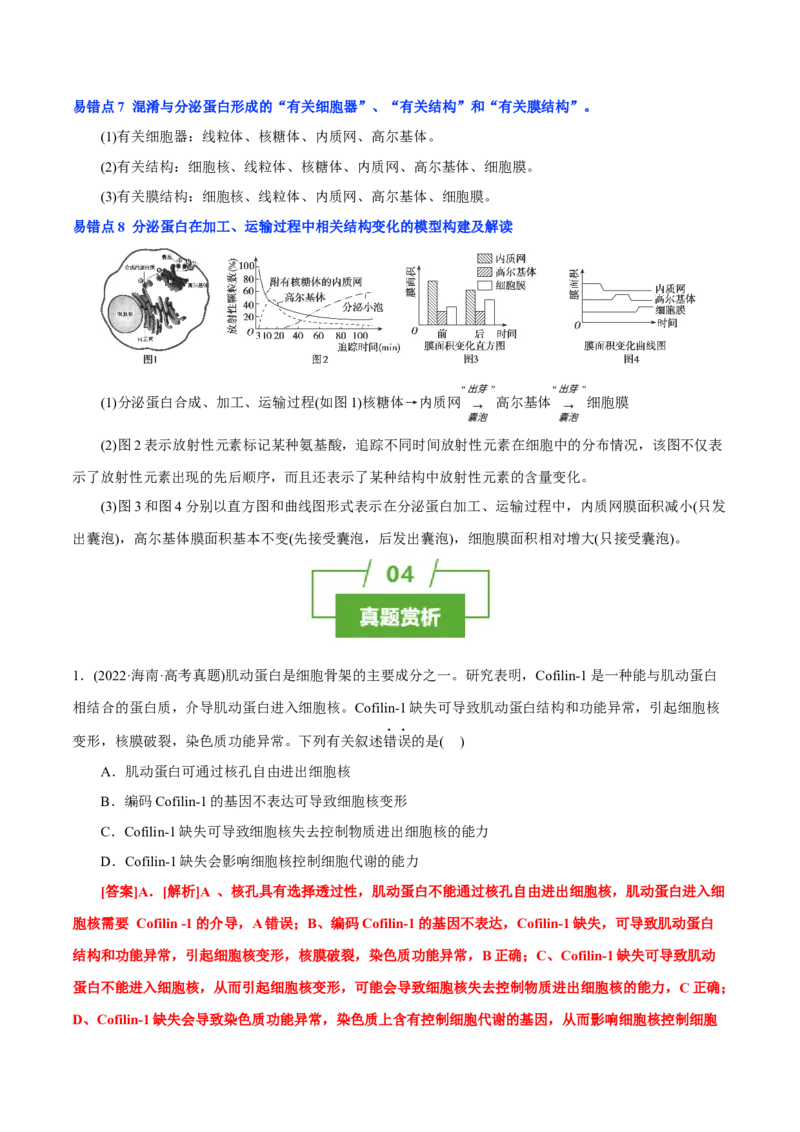 知识清单03+细胞的基本结构（4大考点+8个易错点）-上好课2025年高考生物一轮复习知识清单_2025年新高考资料_一轮复习_上好课2025年高考生物一轮复习知识清单325572639