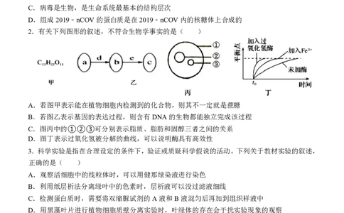 河南省郑州外国语学校2022-2023学年高三上学期调研考试（四）生物试卷_生物高考模拟题_新高考_2023年_河南省郑州外国语学校高三上学期1月调研考试（四）生物