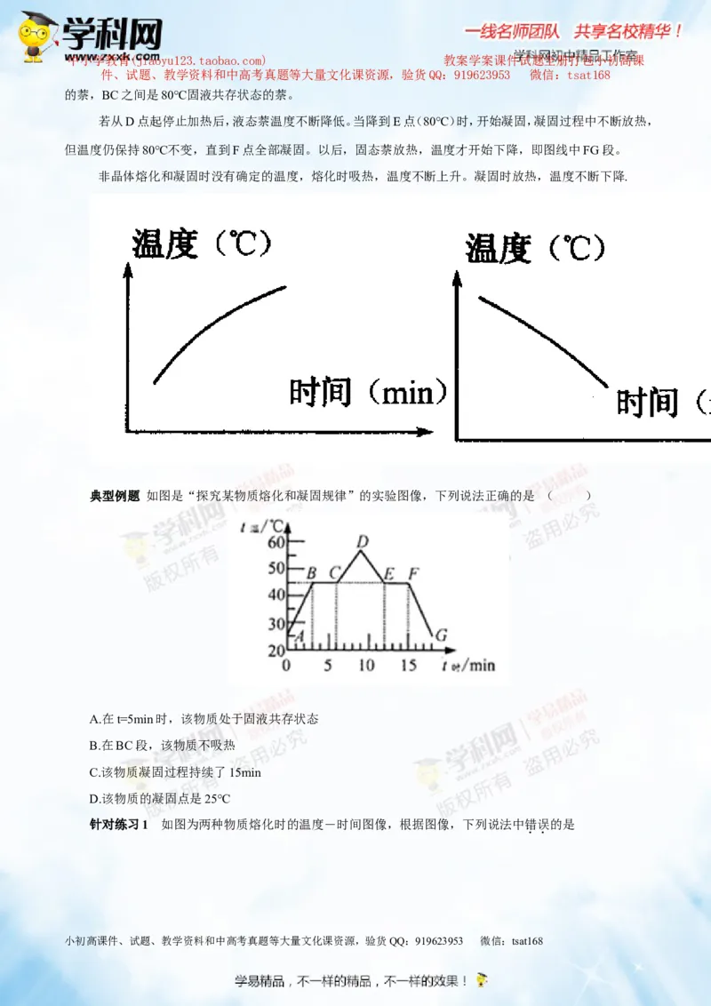 专题11温度物态变化（讲练）-2016年中考物理一轮复习讲练测课课通（原卷版）_初物_1初中物理_物理：2016年中考物理一轮复习讲练测课课通全套打包116份