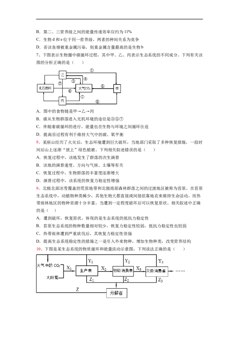 热点04生物与环境的图表总结分析（原卷版）_通用版（老高考）复习资料_2023年复习资料_专项复习_2023年高考生物热点&middot;重点&middot;难点专练（全国通用）