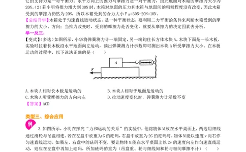 《运动和力》全章复习与巩固(提高)知识讲解_初物_1初中物理_4初二物理人教版知识导学