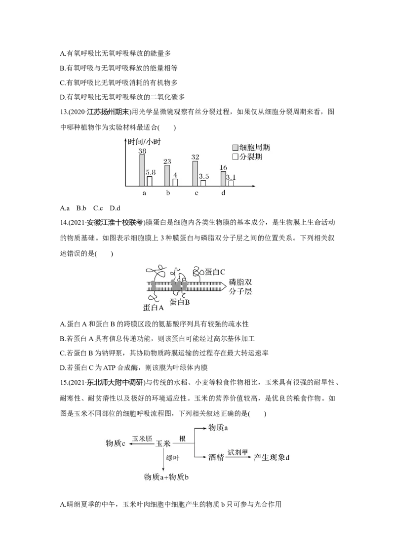 模块检测卷(一)_新高考复习资料_2023年新高考复习资料_一轮复习_2023年新高考大一轮复习讲义_2023年高考生物一轮复习讲义（新人教新高考）_赠补充习题_Word版题库第七~十单元