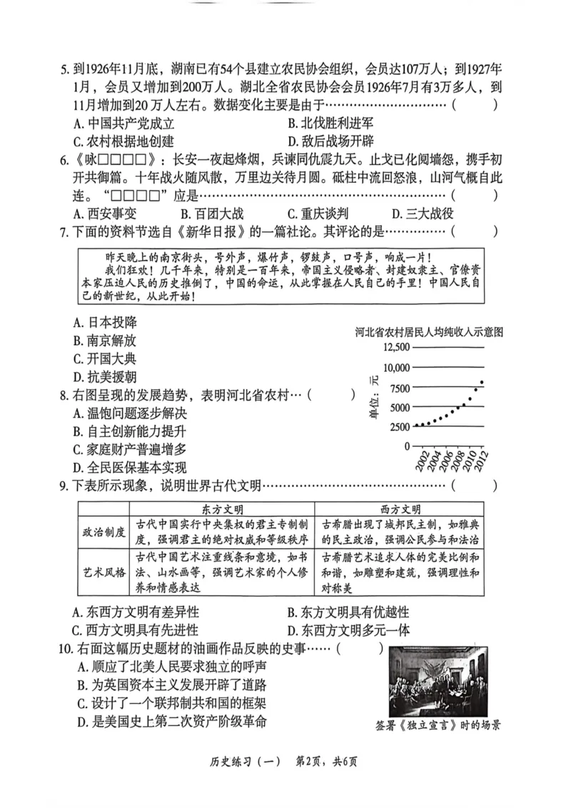 26年麒麟卷历史（一）_2026河北中考麒麟卷历史