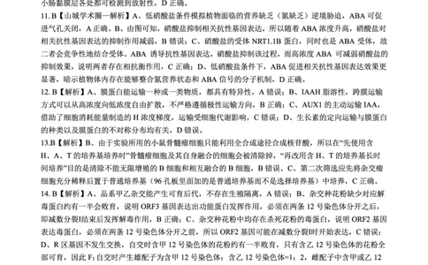 重庆八中高2026届4月强化训练（二）生物答案_2024-2026高三（6-6月题库）_2026年04月高三试卷_260424重庆八中高2026届4月强化训练（二）（全科）