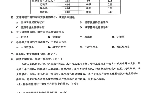 重庆市2026年普通高等学校招生全国统一考试康德调研（三）地理+答案_2024-2026高三（6-6月题库）_2026年03月高三试卷