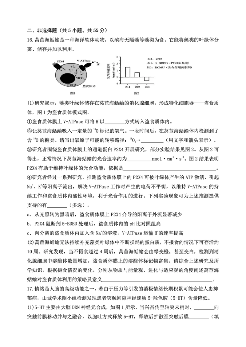 重庆市第八中学校2025-2026学年度（下）高三年级入学考试生物_2024-2026高三（6-6月题库）_2026年03月高三试卷_260301重庆市第八中学校2025-2026学年度（下）高三年级入学考试（全科）