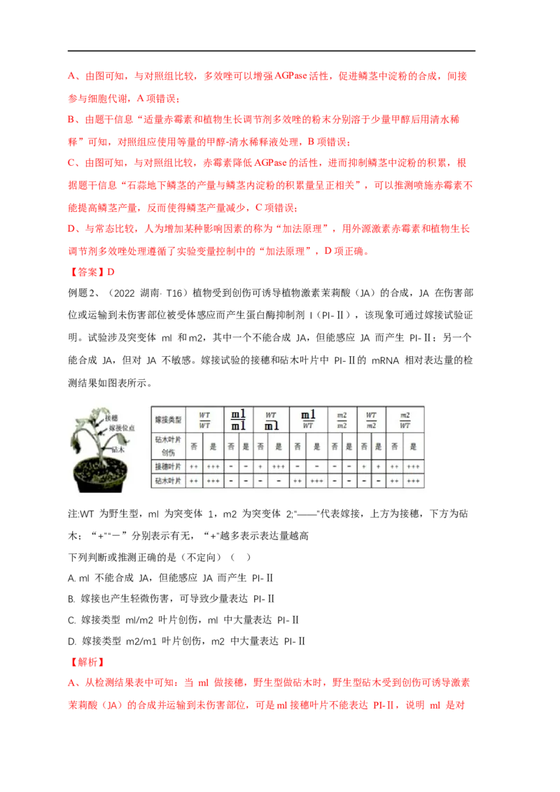 易错点24植物生命活动调节的实验题（解析版）_通用版（老高考）复习资料_2023年复习资料_专项复习_备战2023年高考生物考试易错题（全国通用）_易错点24植物生命活动调节的实验题