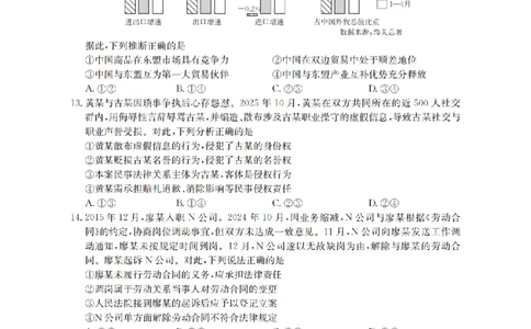 陕西省2026届高三下学期3月联考（26-287C）政治_2024-2026高三（6-6月题库）_2026年03月高三试卷_260318金太阳&middot;陕西省2026届高三下学期3月联考（26-287C）（全科）