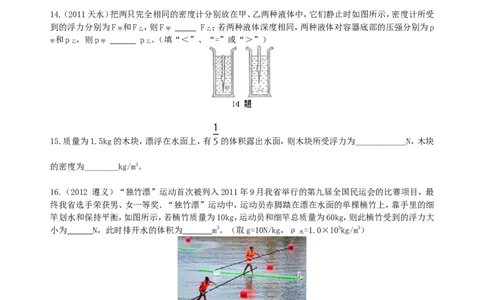 《浮力》全章复习与巩固（基础）巩固练习_初物_1初中物理_4初二物理人教版知识导学