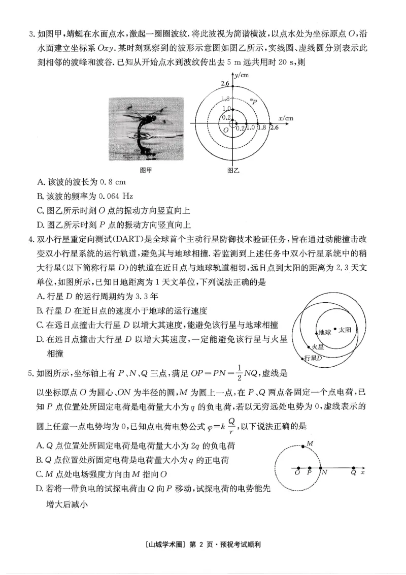 重庆好教育联盟2026届高三下学期3月开学联考（26-284C）物理_2024-2026高三（6-6月题库）_2026年03月高三试卷_260310金太阳&middot;重庆好教育联盟2026届高三下学期3月开学联考（26-284C）（全科）