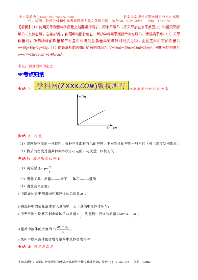专题06质量和密度-2年中考1年模拟备战2016年中考物理精品系列（各省统一命题专版）（解析版）_初物_1初中物理_物理：2年中考1年模拟备战2016年中考物理精品系列全套打包30份