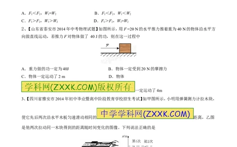 专题08功（第03期）-2016年中考物理考点总动员系列（原卷版）_初物_1初中物理_物理：2016年中考物理考点总动员系列全套打包150份
