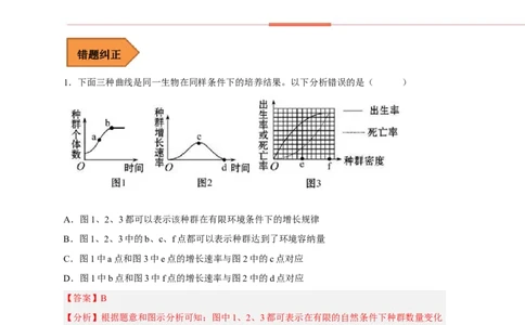 易错点24种群与群落-备战2023年高考生物考试易错题（新教材新高考）（解析版）_新高考复习资料_2023年新高考复习资料_专项复习_备战2023年高考生物考试易错题（新教材新高考）