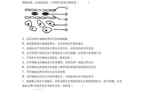 热点03内环境稳态综合分析（原卷版）_通用版（老高考）复习资料_2023年复习资料_专项复习_2023年高考生物热点&middot;重点&middot;难点专练（全国通用）