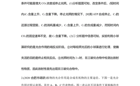 热点微练11光合作用与细胞呼吸的综合运用_通用版（老高考）复习资料_2023年复习资料_一轮复习_2023年高考生物一轮复习讲义+课件（全国版）_2023年高考生物一轮复习讲义（全国版）
